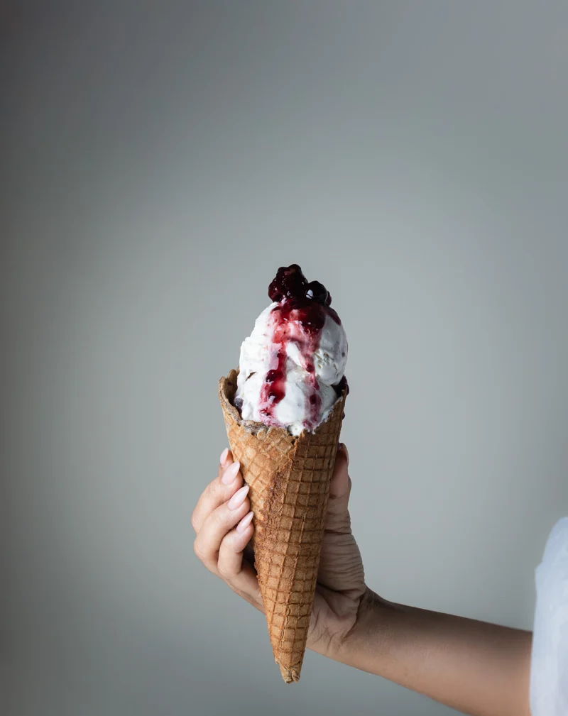 Helado Cheesecake Berries, fotografía de la ficha de la línea Zero