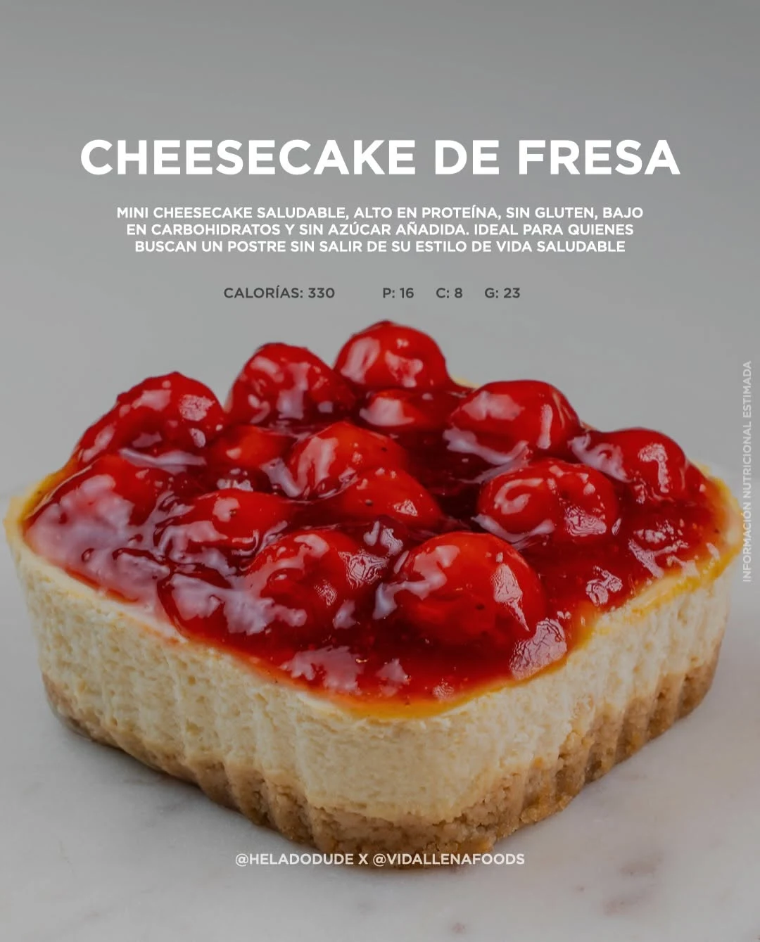 Cheesecake de fresa de Vida Llena Foods