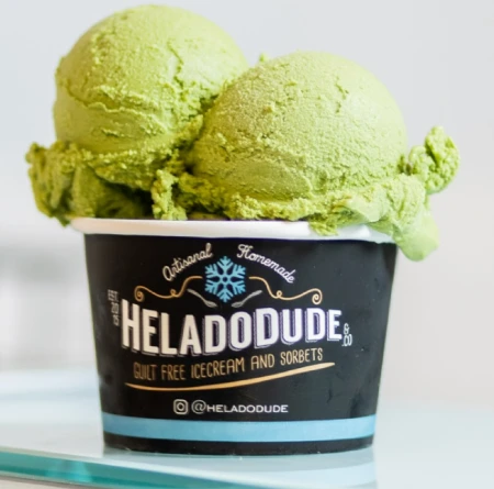 Helado Matcha Coco en vaso HeladoDude