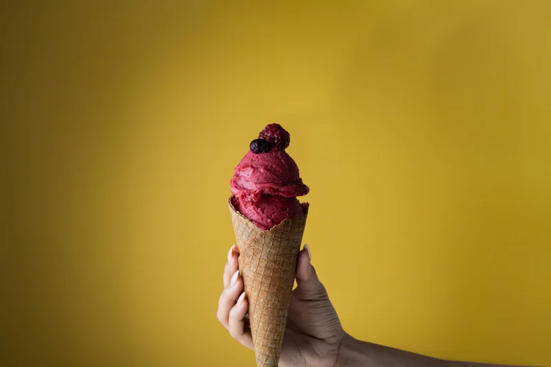 Helado Sorbet frutos del bosque, fotografía de la ficha de la línea Zero